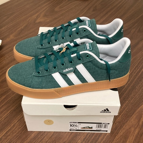 adidas Other - Adidas Green Denim and White Retro Sneakers